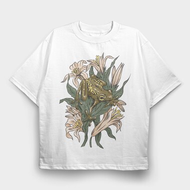 Frog Lilies, Tricou Oversize Barbati (Unisex)