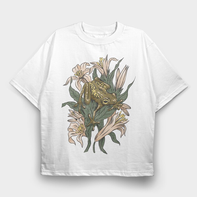 Frog Lilies, Tricou Oversize Barbati (Unisex)