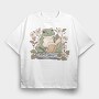 Frog Reading Cottagecore, Tricou Oversize Barbati (Unisex)