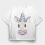 Unicorn Face, Tricou Oversize Barbati (Unisex)