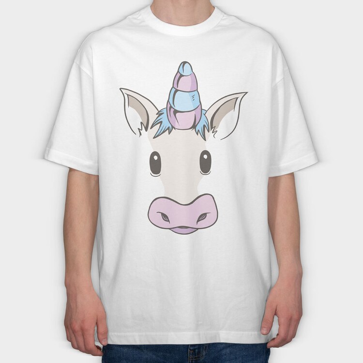 Unicorn Face, Tricou Oversize Barbati (Unisex)