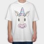 Unicorn Face, Tricou Oversize Barbati (Unisex)