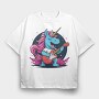 Unicorn Guitar, Tricou Oversize Barbati (Unisex)