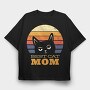 Best Cat Mom Retro, Tricou Oversize Barbati (Unisex)