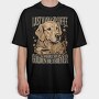 Just Wanna Sip Coffee Golden, Tricou Oversize Barbati (Unisex)