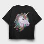 Unicorn Head Color, Tricou Oversize Barbati (Unisex)
