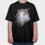 Unicorn Head Color, Tricou Oversize Barbati (Unisex)