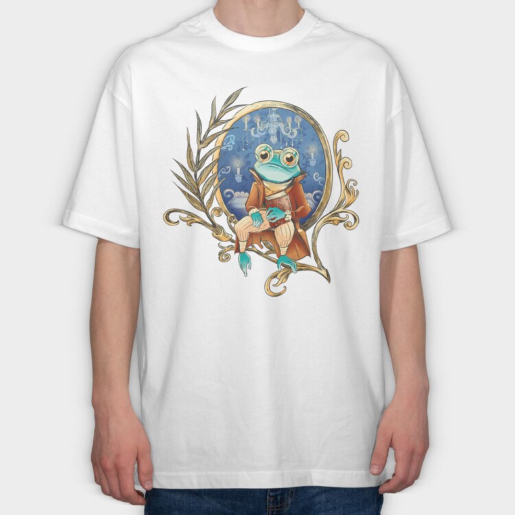Frog Wizard Fantasy, Tricou Oversize Barbati (Unisex)