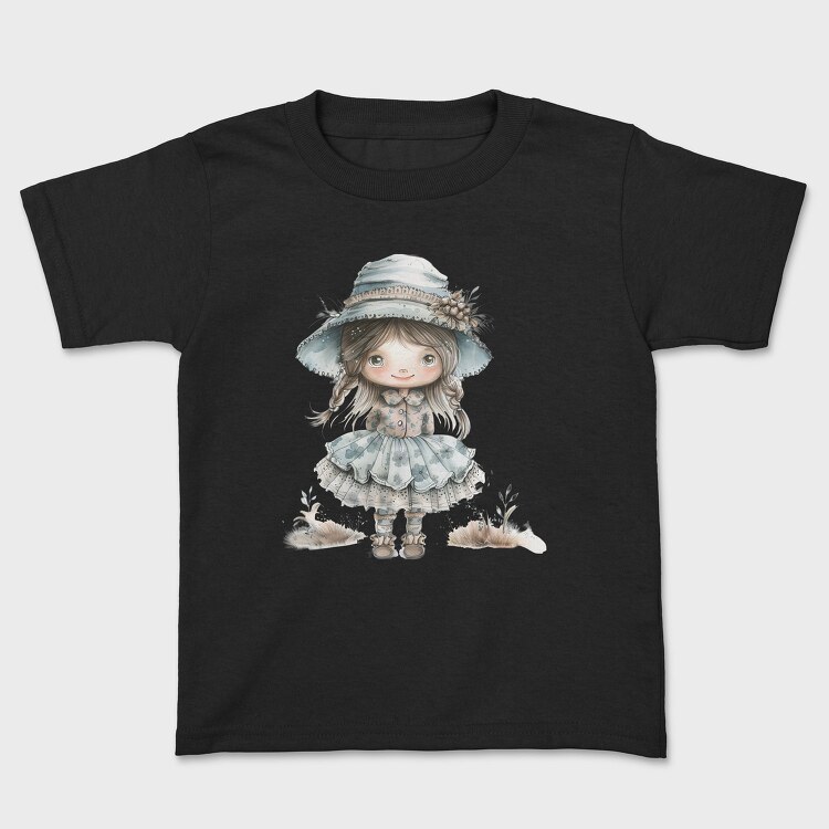 Blue Vintage Girl, Tricou Copii