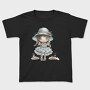 Blue Vintage Girl, Tricou Copii