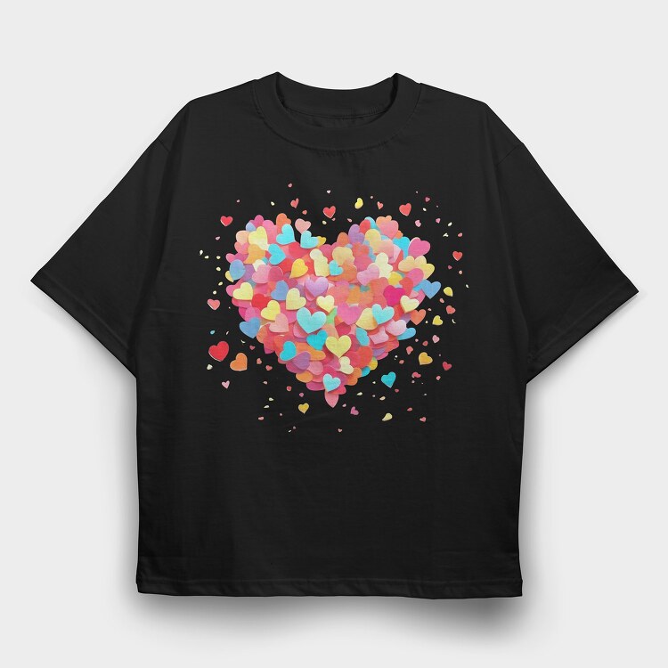 Confetti Heart, Tricou Oversize Barbati (Unisex)