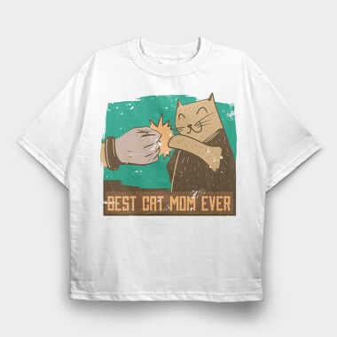 Best Cat Mom, Tricou Oversize Barbati (Unisex)