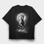 Unicorn Monochrome, Tricou Oversize Barbati (Unisex)