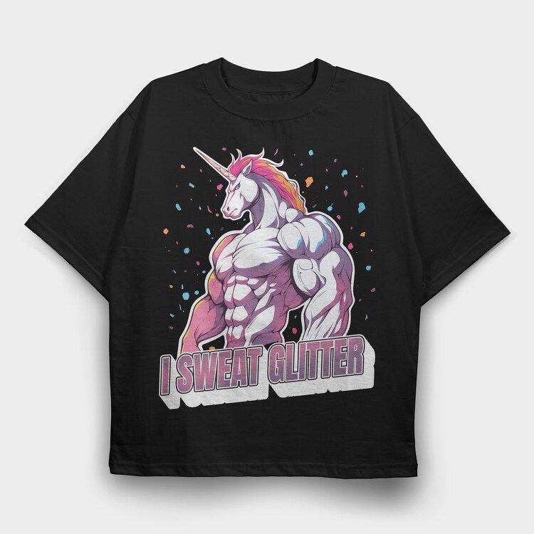 Unicorn Muscle, Tricou Oversize Barbati (Unisex)