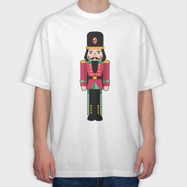 Nutcracker Pixel, Tricou Oversize Barbati (Unisex)