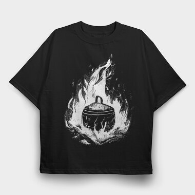 Cooking Pot Campfire, Tricou Oversize Barbati (Unisex)