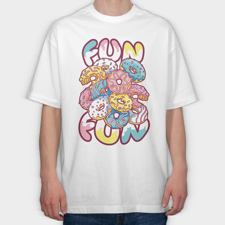 Fun Donuts, Tricou Oversize Barbati (Unisex)