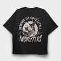 Beware of Cute Little Monsters, Tricou Oversize Barbati (Unisex)