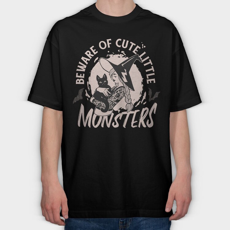 Beware of Cute Little Monsters, Tricou Oversize Barbati (Unisex)