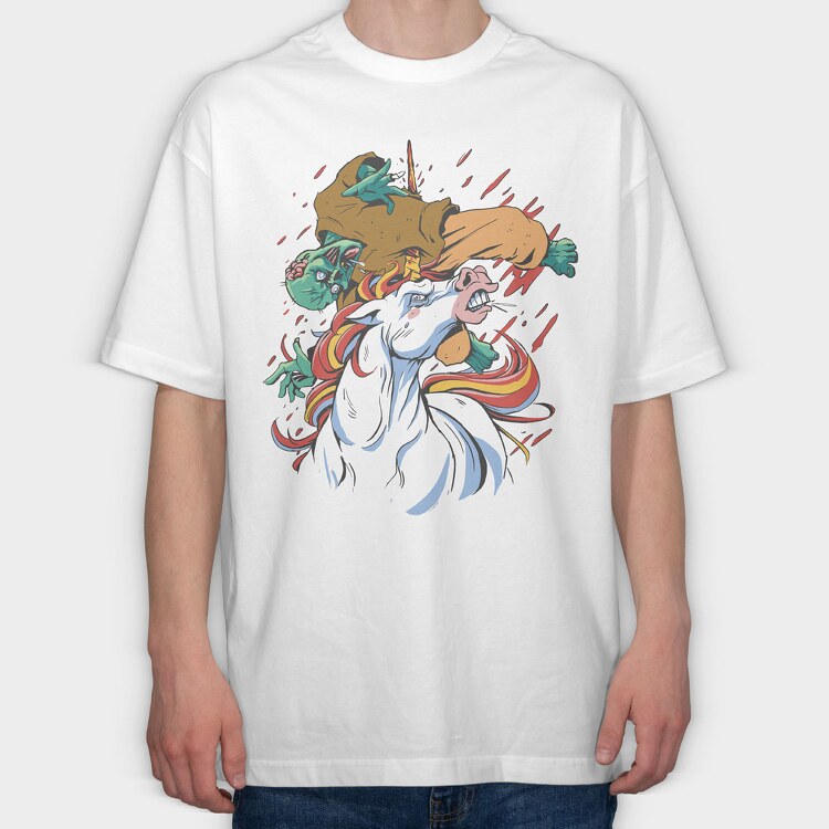 Unicorn Zombies, Tricou Oversize Barbati (Unisex)