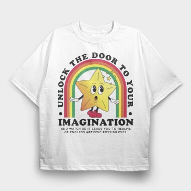 Unlock Thee Door to Your Imagination, Tricou Oversize Barbati (Unisex)