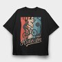 Keep Calm and Ride On, Tricou Oversize Barbati (Unisex)