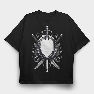 Shield and Sword, Tricou Oversize Barbati (Unisex)