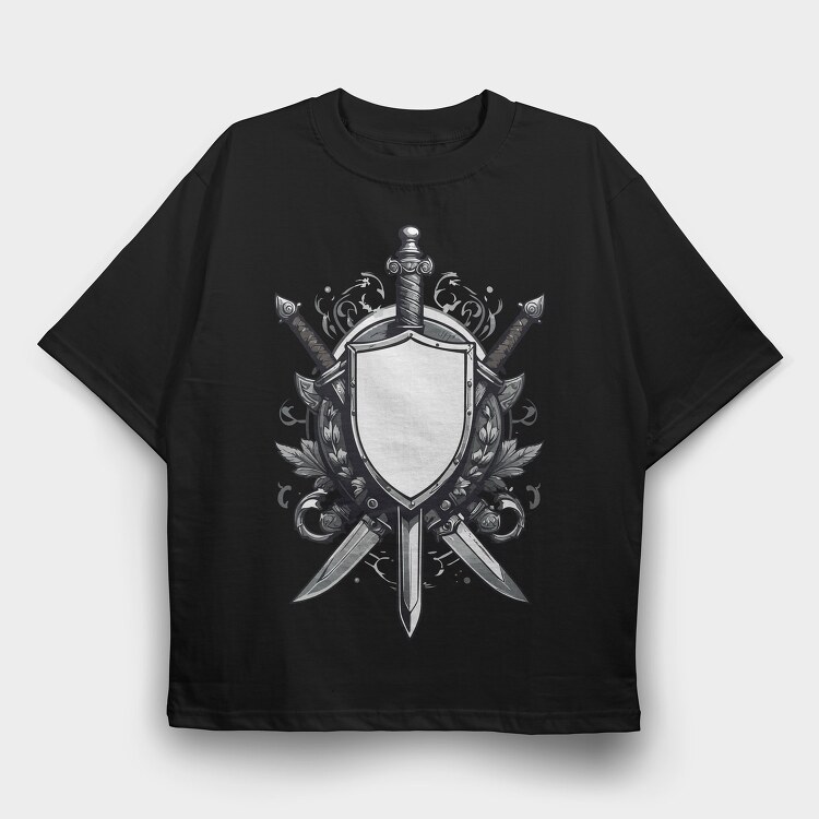 Shield and Sword, Tricou Oversize Barbati (Unisex)