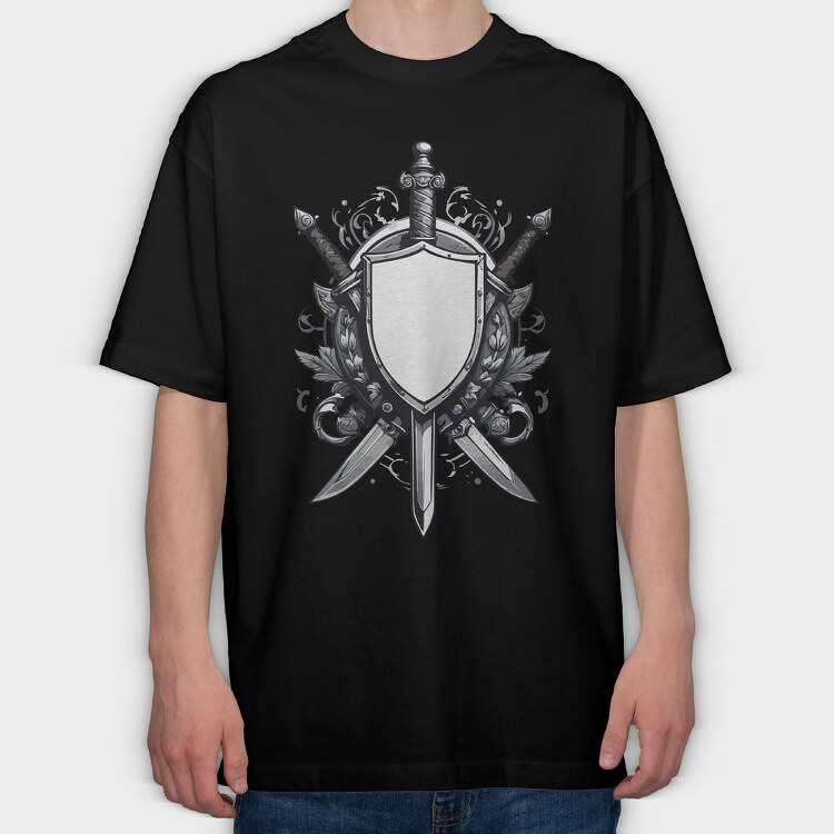 Shield and Sword, Tricou Oversize Barbati (Unisex)