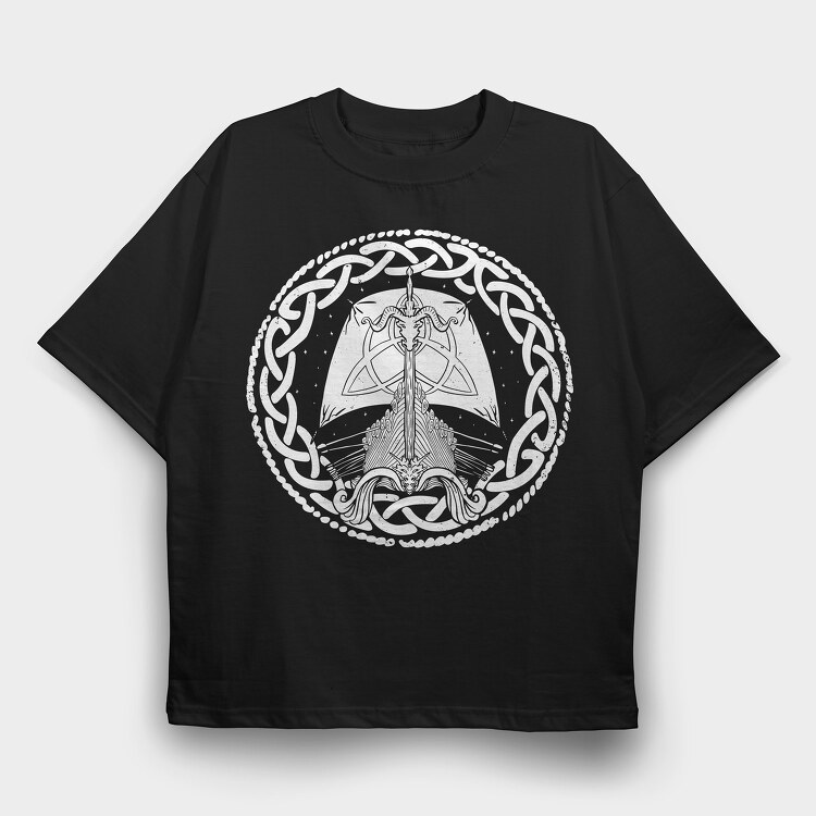Ship Vikings, Tricou Oversize Barbati (Unisex)