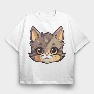 Funny Cat Cartoon, Tricou Oversize Barbati (Unisex)