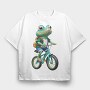 Bicycle Frog, Tricou Oversize Barbati (Unisex)
