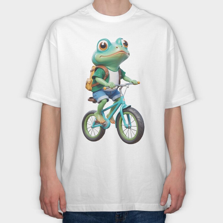 Bicycle Frog, Tricou Oversize Barbati (Unisex)