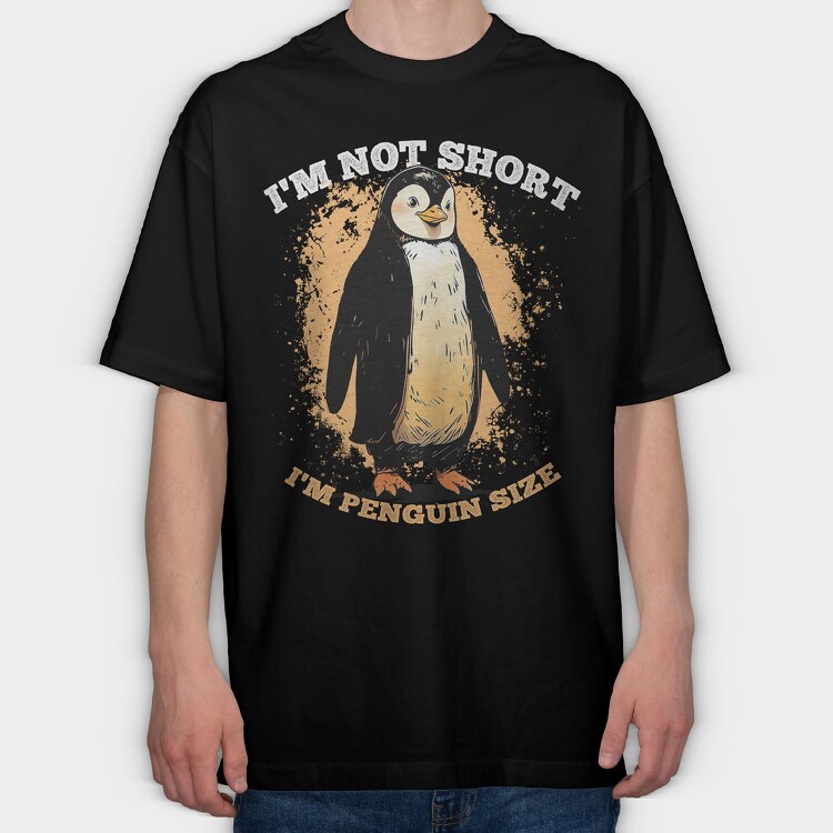 Short Penguin, Tricou Oversize Barbati (Unisex)
