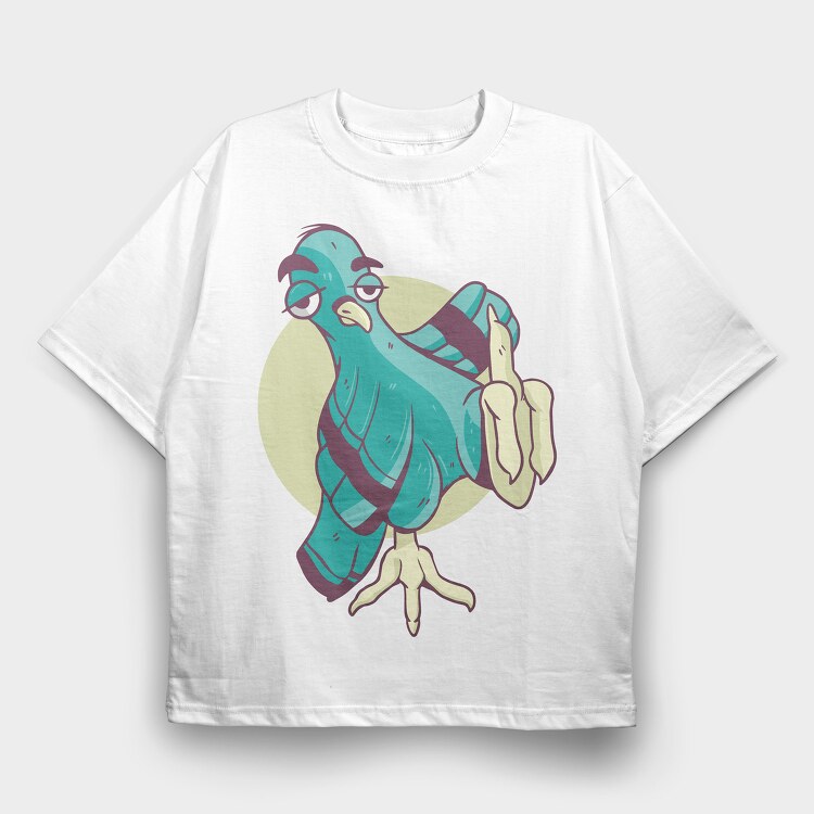 Funny Pigeon, Tricou Oversize Barbati (Unisex)
