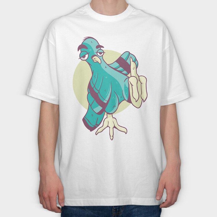Funny Pigeon, Tricou Oversize Barbati (Unisex)
