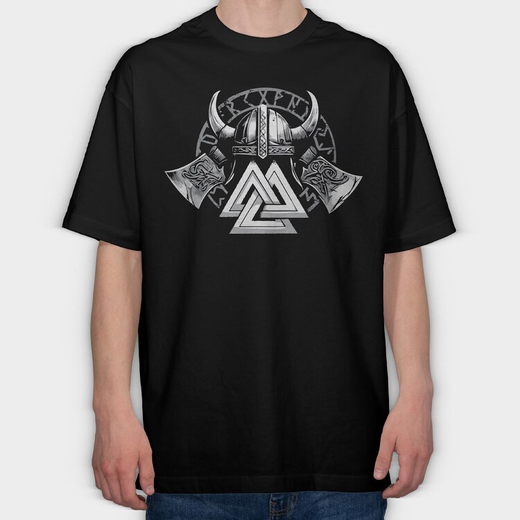 Valknut Vikings, Tricou Oversize Barbati (Unisex)