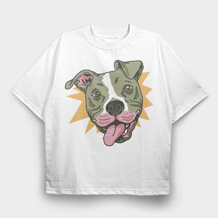 Funny Pitbull, Tricou Oversize Barbati (Unisex)
