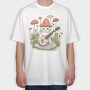 Shroom Hat Cat, Tricou Oversize Barbati (Unisex)