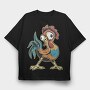 Funny Rooster, Tricou Oversize Barbati (Unisex)