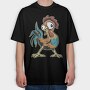 Funny Rooster, Tricou Oversize Barbati (Unisex)