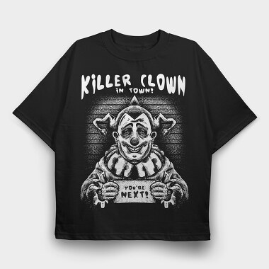 Killer Clown in Town, Tricou Oversize Barbati (Unisex)