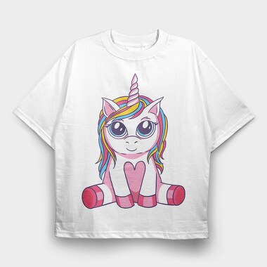 Big Eyes Unicorn, Tricou Oversize Barbati (Unisex)