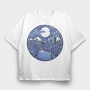 Signpost Mountain Night, Tricou Oversize Barbati (Unisex)