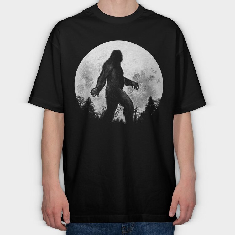 Big Foot Moon Monochrome, Tricou Oversize Barbati (Unisex)