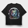 Corgi Space Rainbow, Tricou Oversize Barbati (Unisex)