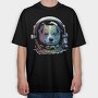 Corgi Space Rainbow, Tricou Oversize Barbati (Unisex)