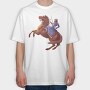 King and Horse Painting, Tricou Oversize Barbati (Unisex)