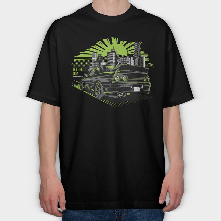 Godzilla GT R R32, Tricou Oversize Barbati (Unisex)