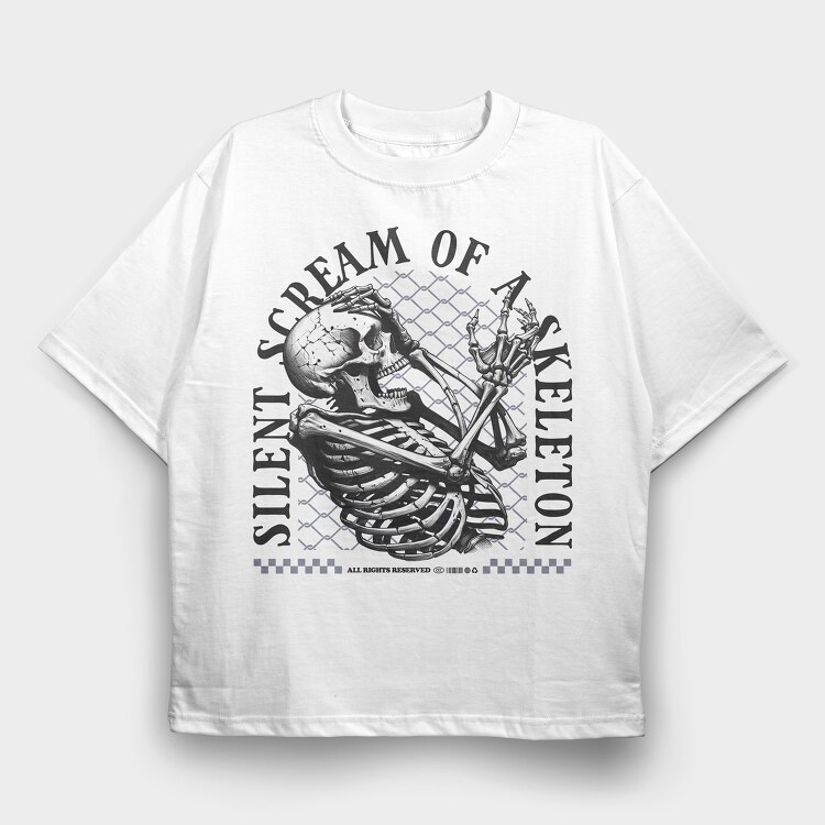 Silent Scream of a Skeleton, Tricou Oversize Barbati (Unisex)